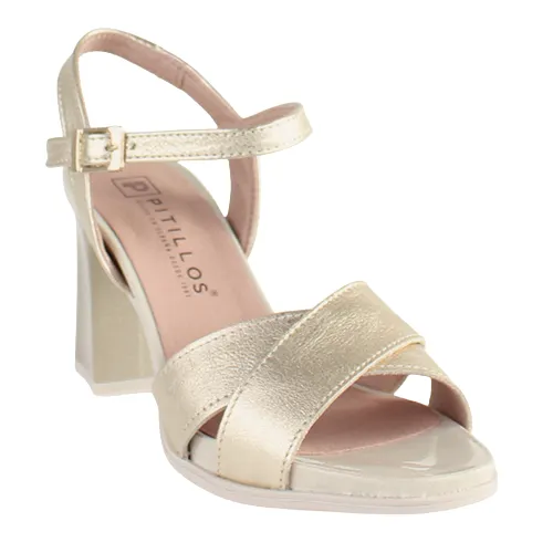 Pitillos Ladies Block Heeled Sandals - 5700 - Gold