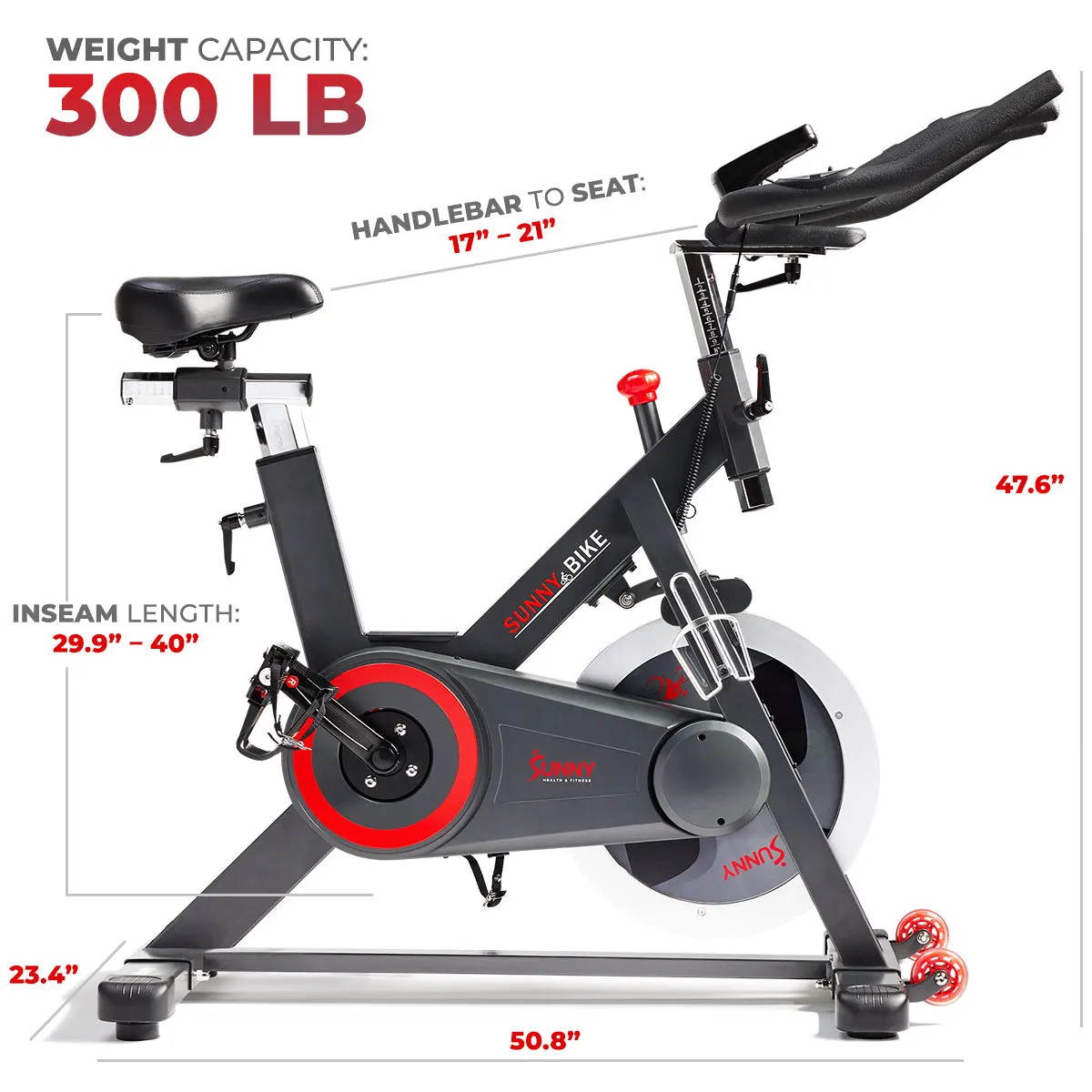 Premium Smart Magnetic Belt Drive Indoor Cycling Exercise Bike with 44LB Flywheel