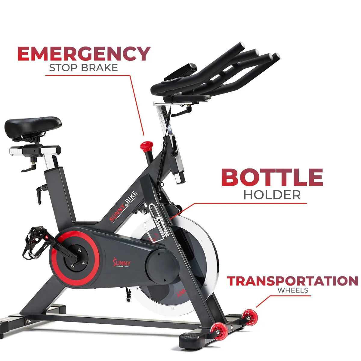 Premium Smart Magnetic Belt Drive Indoor Cycling Exercise Bike with 44LB Flywheel