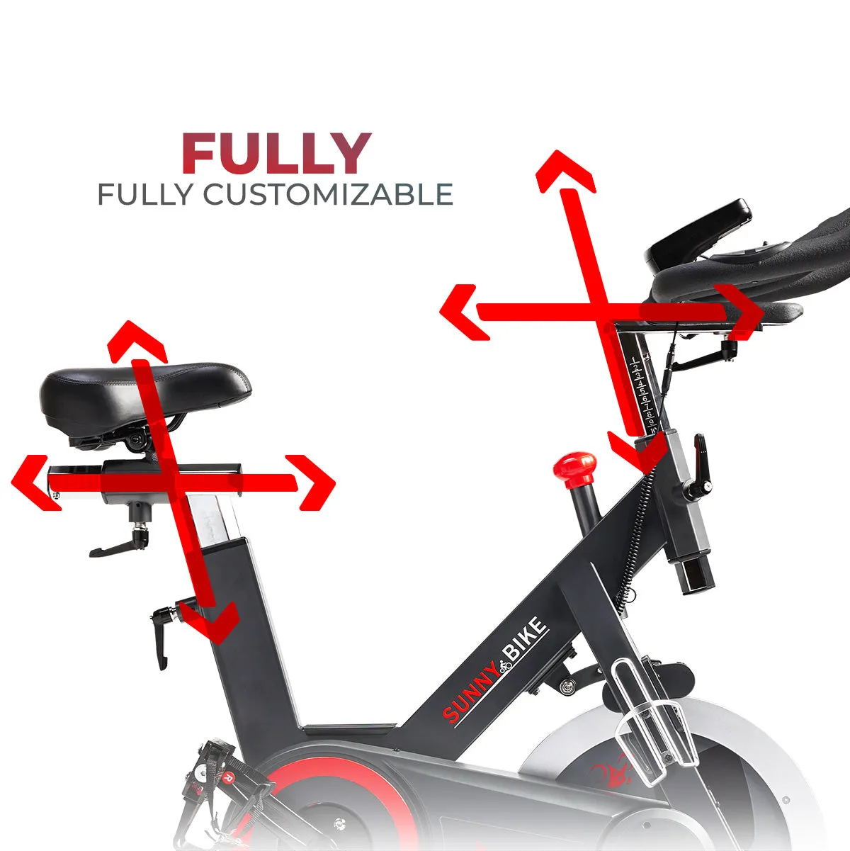 Premium Smart Magnetic Belt Drive Indoor Cycling Exercise Bike with 44LB Flywheel