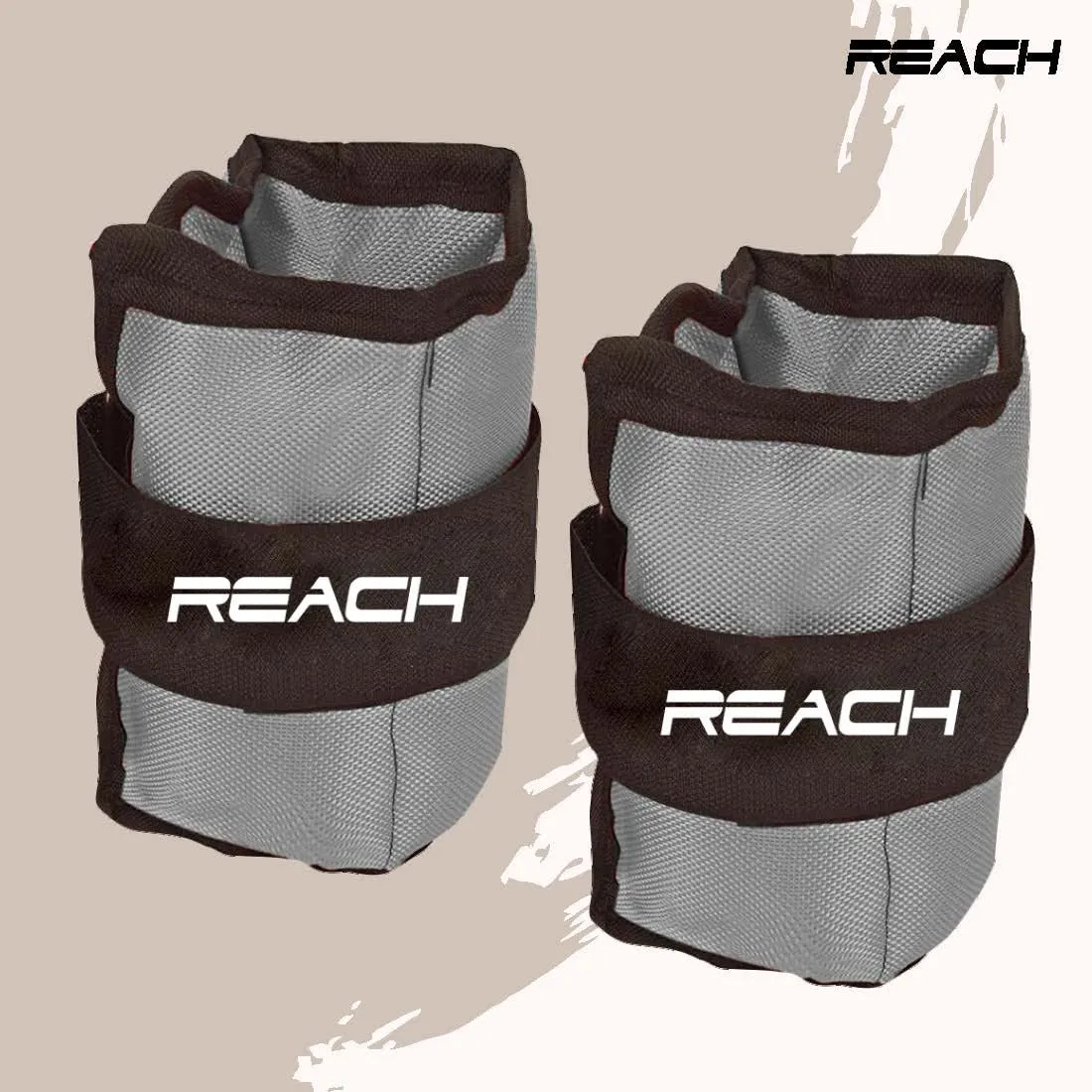 Reach Ankle & Wrist Weight Bands 2 Kg X 2 Grey | Weights For Arms & Legs | Adjustable Gym Weights For Fitness Walking Running Jogging Exercise Gym Workout | For Men & Women | 12 Months Warranty