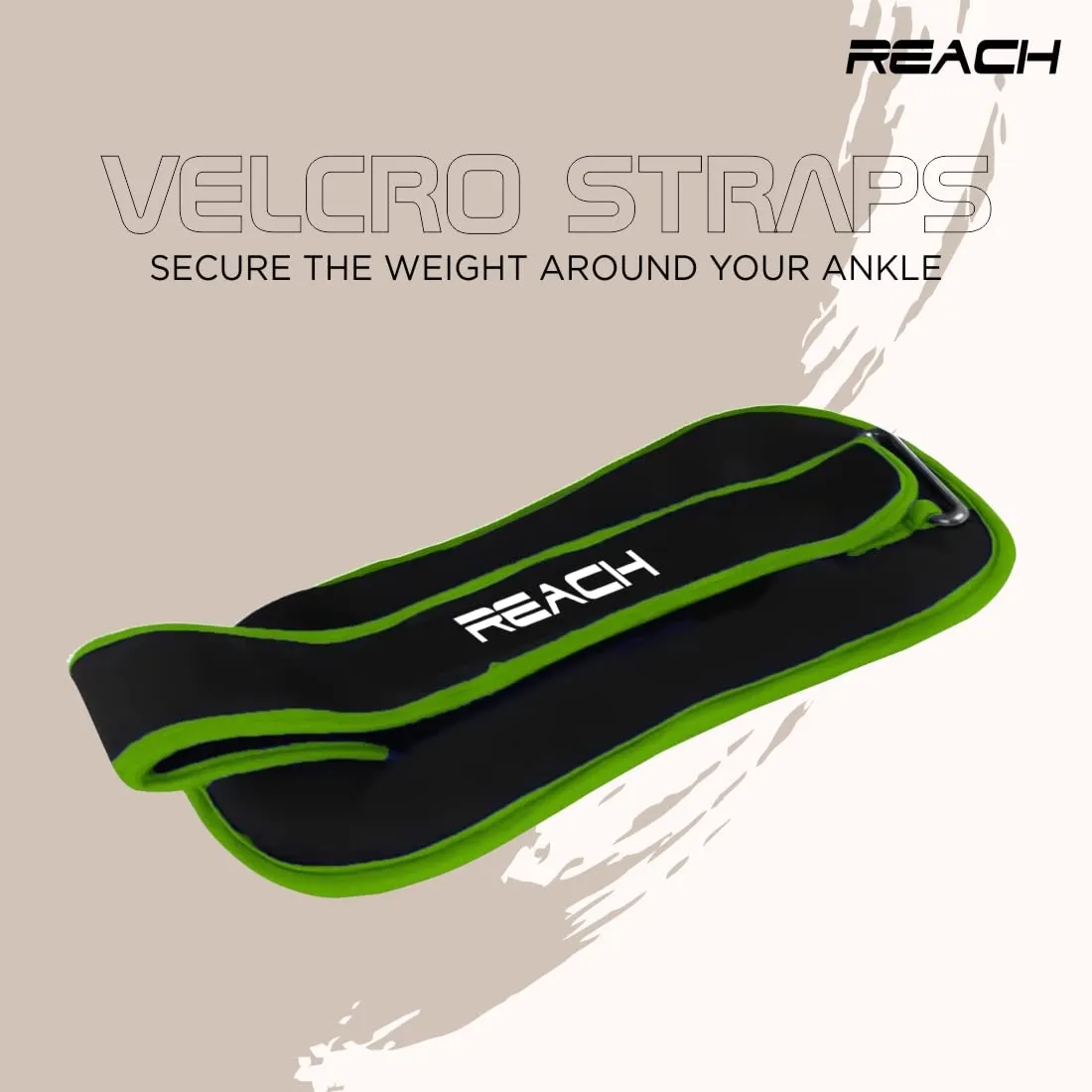 Reach Premium Ankle & Wrist Weight Bands 2 Kg X 2 Green | Weights For Arms & Legs | Adjustable Gym Weights For Fitness Walking Running Jogging Exercise | Men & Women | 12 Months Warranty