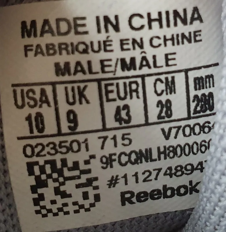 Reebok FuryLite Chukka Mid Trainers V70064 Flat Grey UK9/US10/EU43