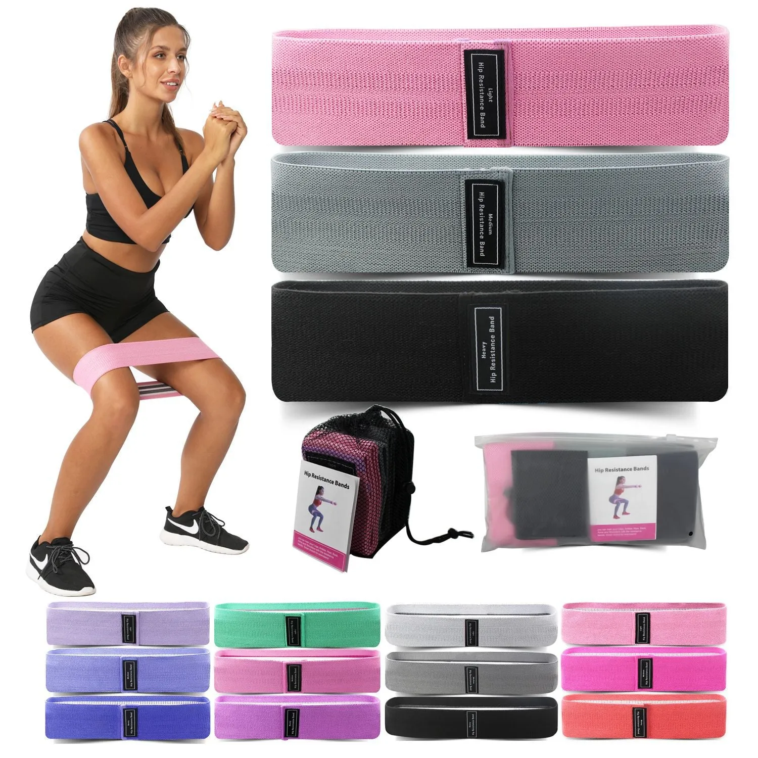 Resistance Bands Set - 3 Levels Red