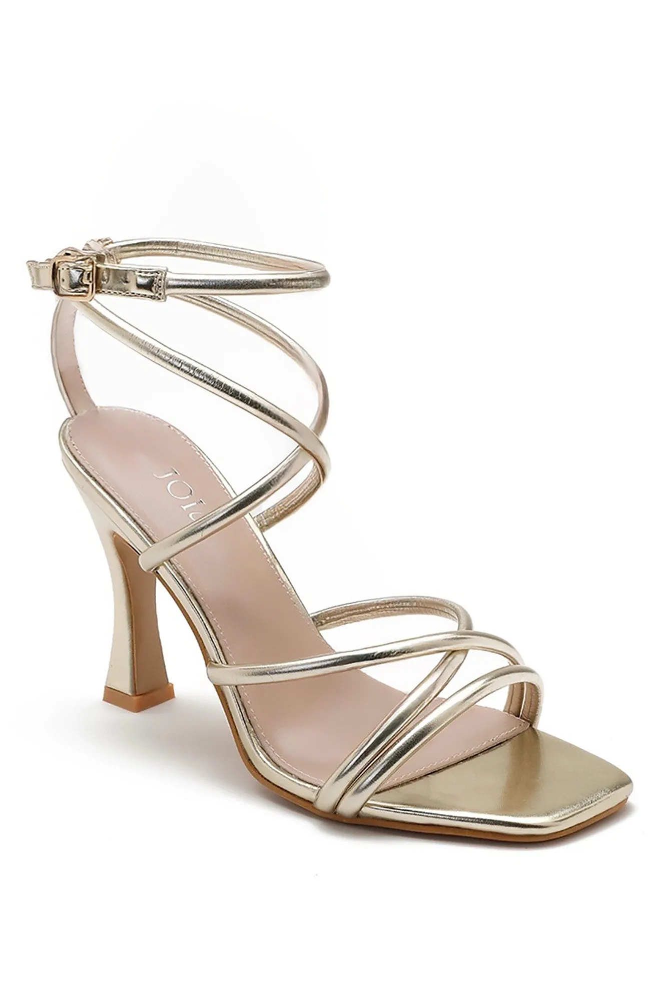 Rita Gold Strappy Heels