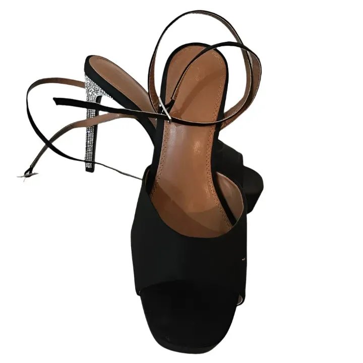 River Island Black Heeled Platform Shoes Size UK 7 / EU 40 / US 9