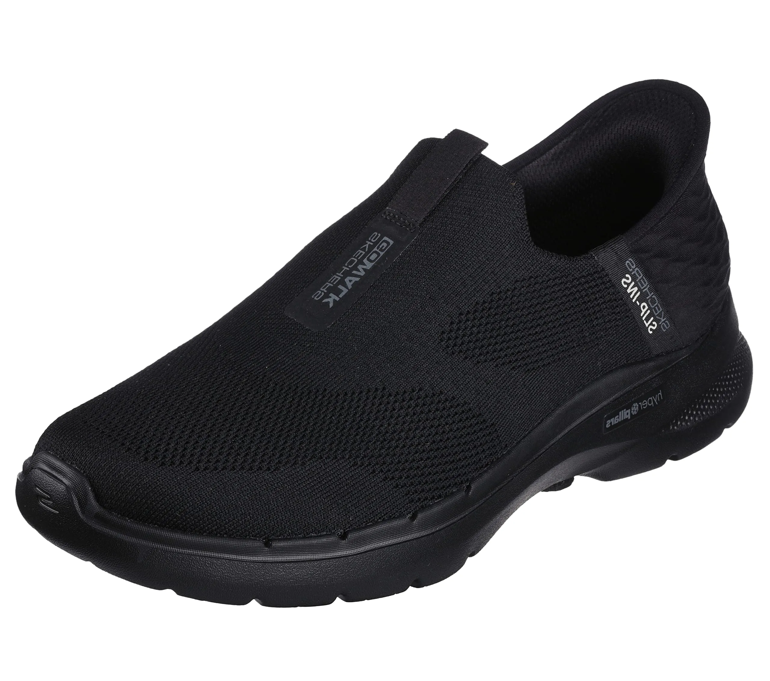 Skechers Men's Gowalk 6 Slip-Ins-Athletic Slip-On Walking Shoes | Casual Sneakers with Memory Foam, Black, 9