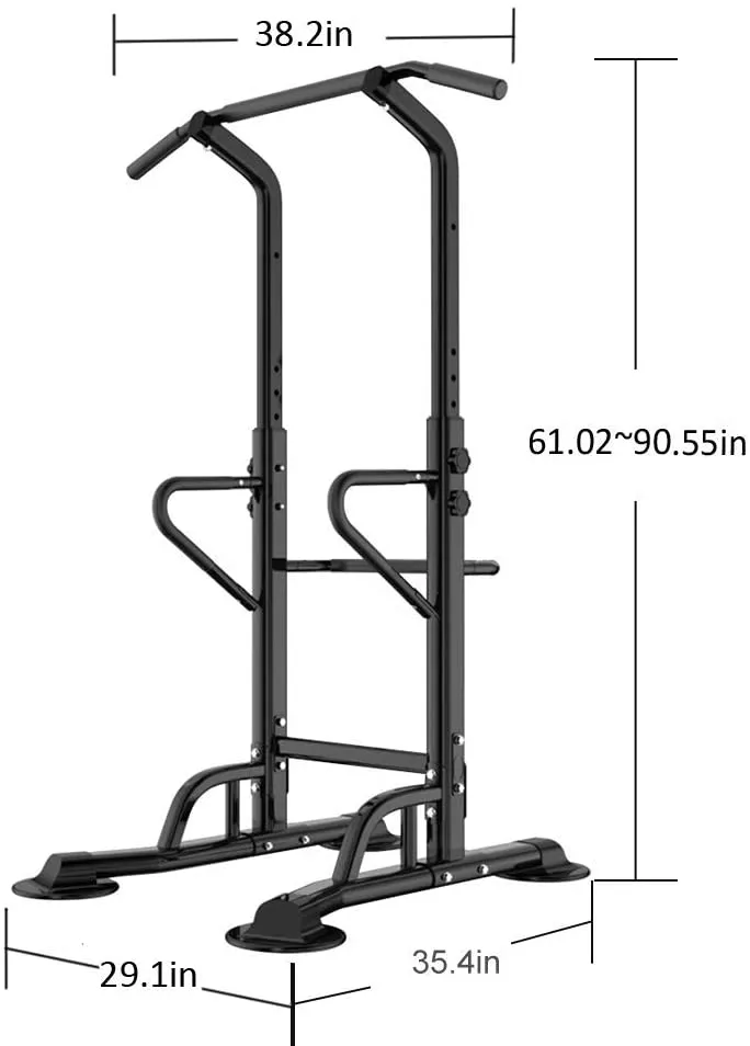 Strength Training Fitness Workout Station for Home Gym, Black