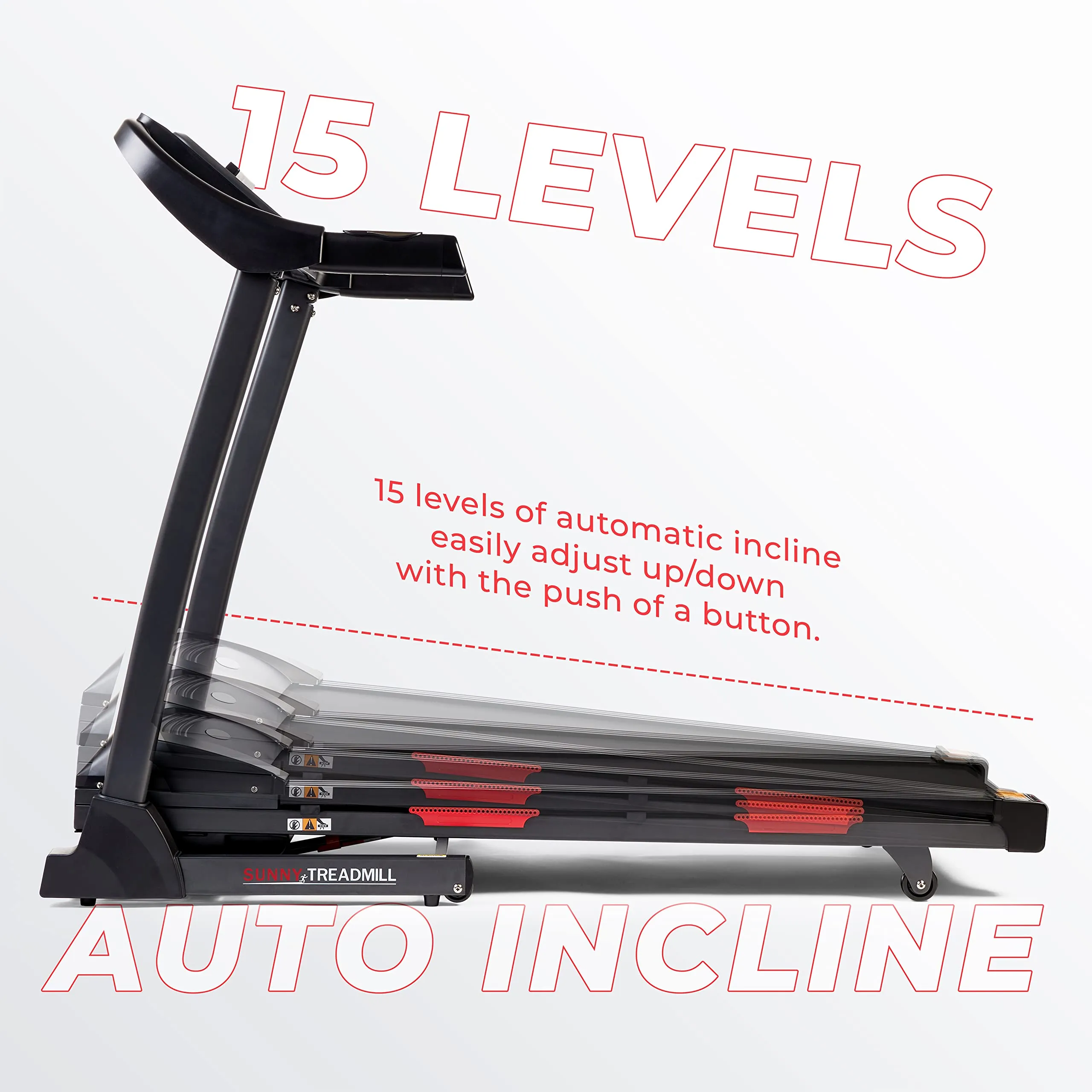 Sunny Health Folding Incline Treadmill with Bluetooth