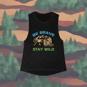 Tank Top:  'Be Brave Stay Wild' Adventure Flowy Tank