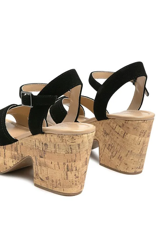 ULLA High Heeled Block Sandal in Black