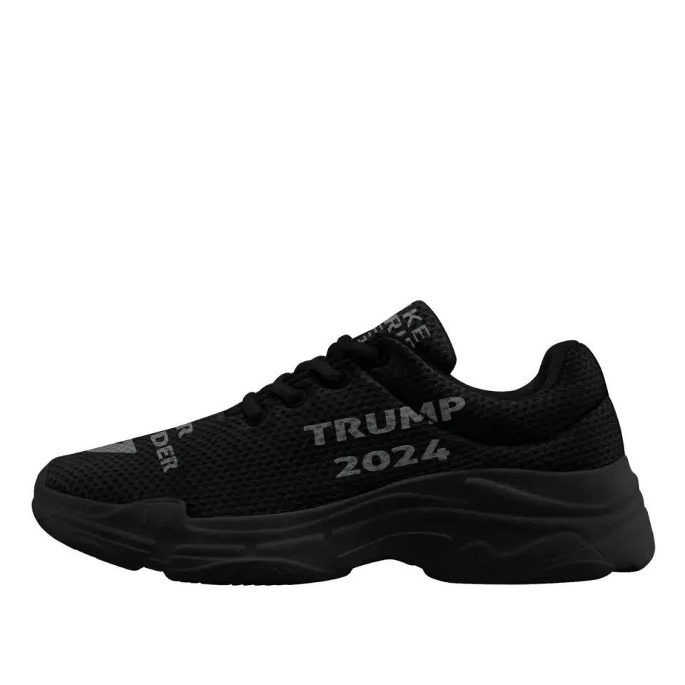 Unique Gift,Personalized Dark MAGA Sneakers, Custom Never Surrender Shoes, Support for Trump Chunks Shoes