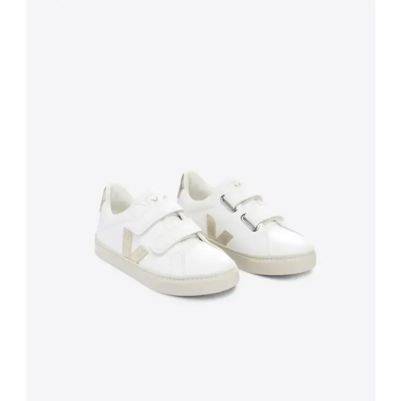 Veja White Platine Gold Velcro Sneaker V102