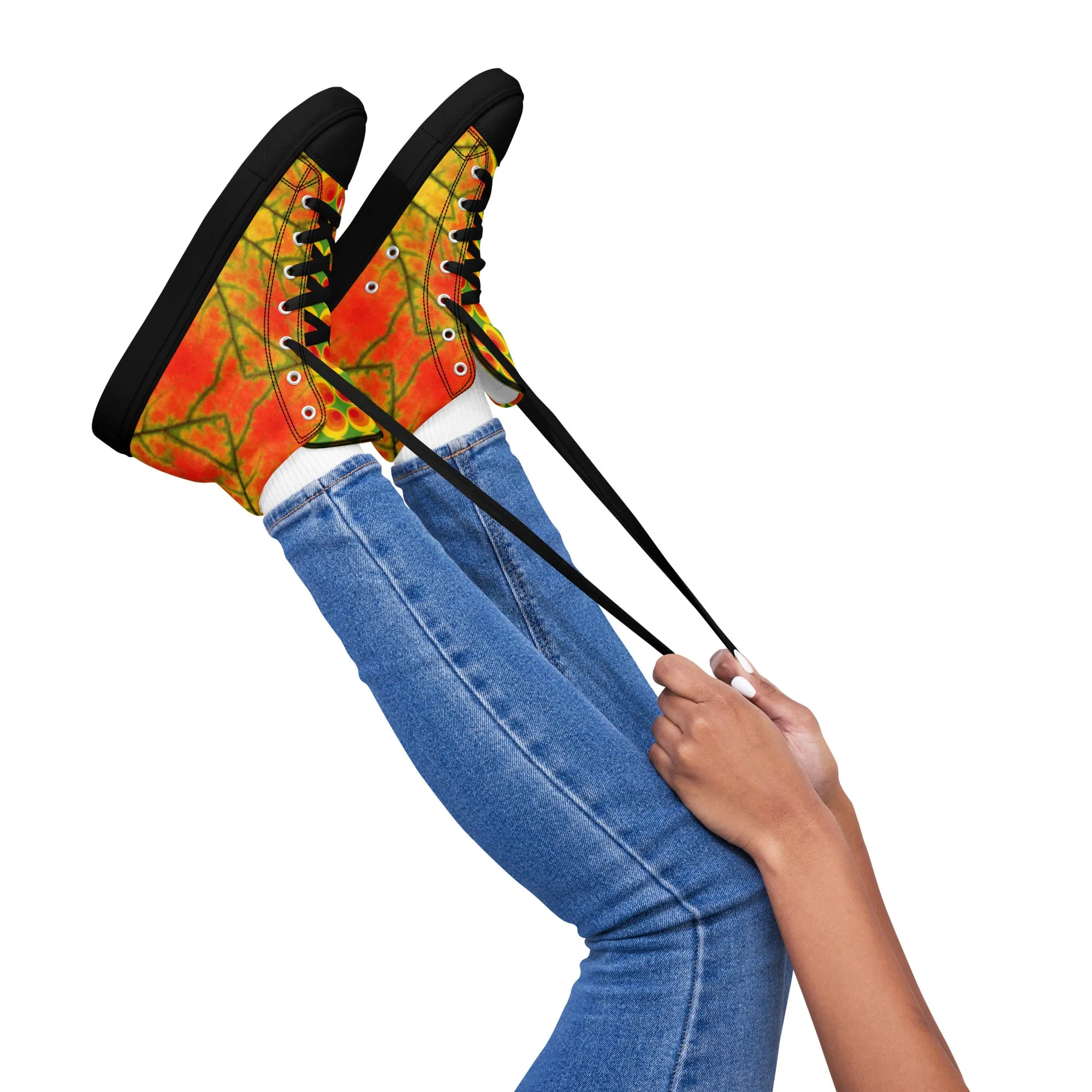 Women’s colorful high top canvas shoes - Golden Conure