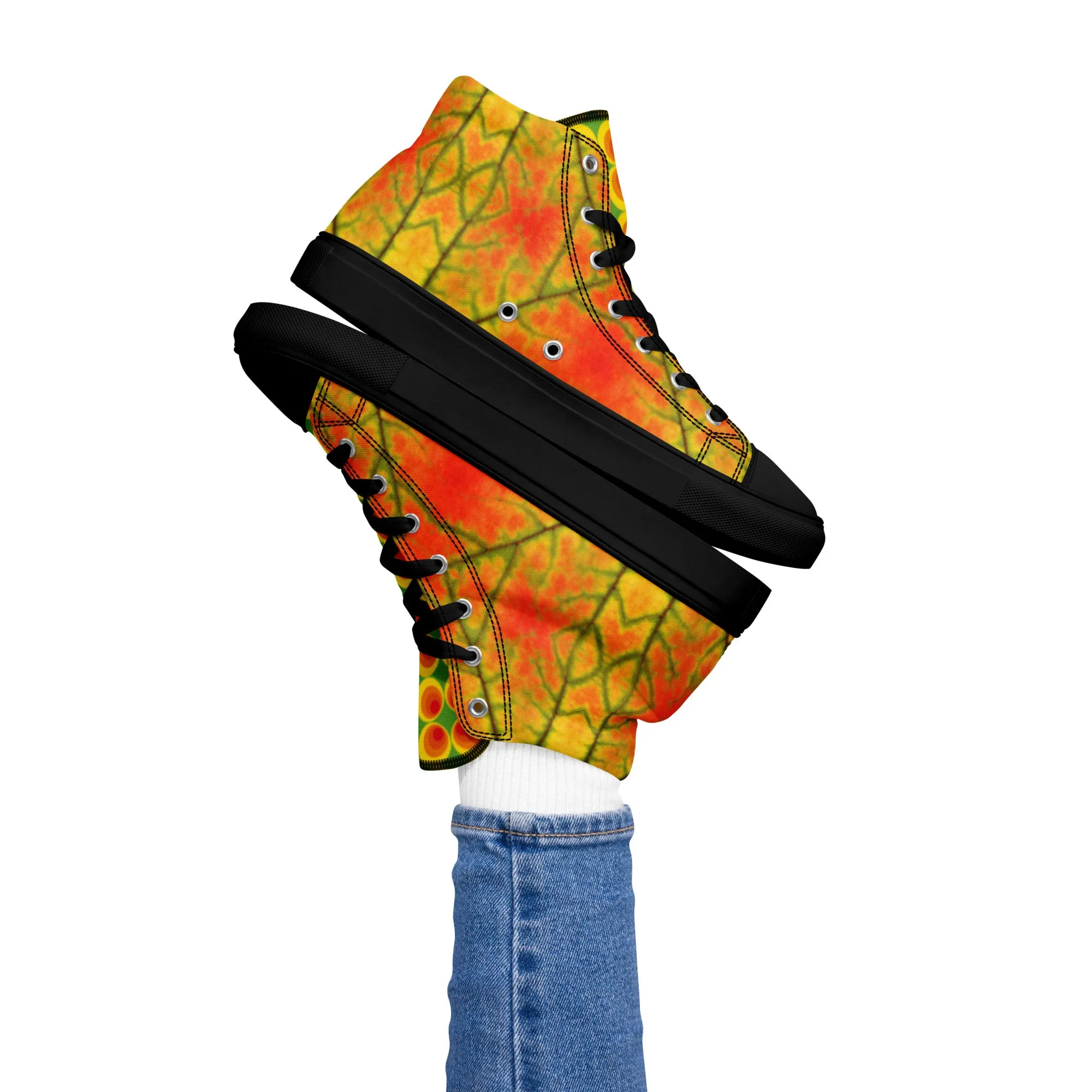 Women’s colorful high top canvas shoes - Golden Conure