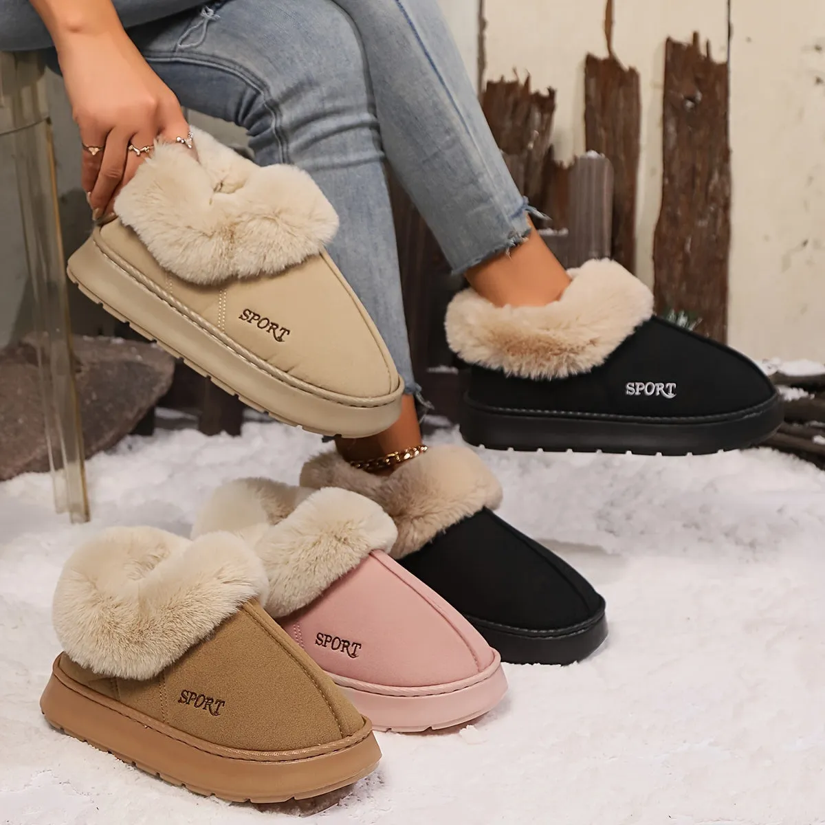 Women’s Lightweight Suede Air Cushion Slippers – Comfortable Flat Heel Sneakers