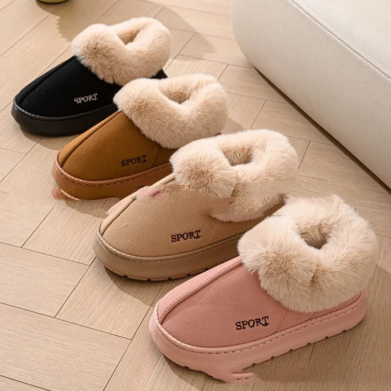 Women’s Lightweight Suede Air Cushion Slippers – Comfortable Flat Heel Sneakers