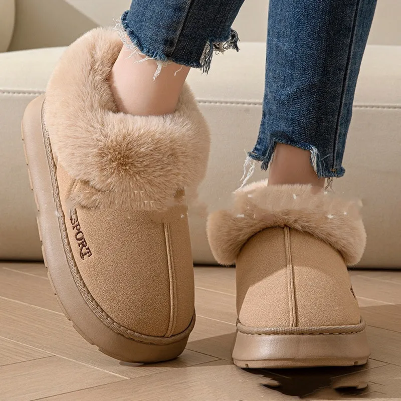 Women’s Lightweight Suede Air Cushion Slippers – Comfortable Flat Heel Sneakers