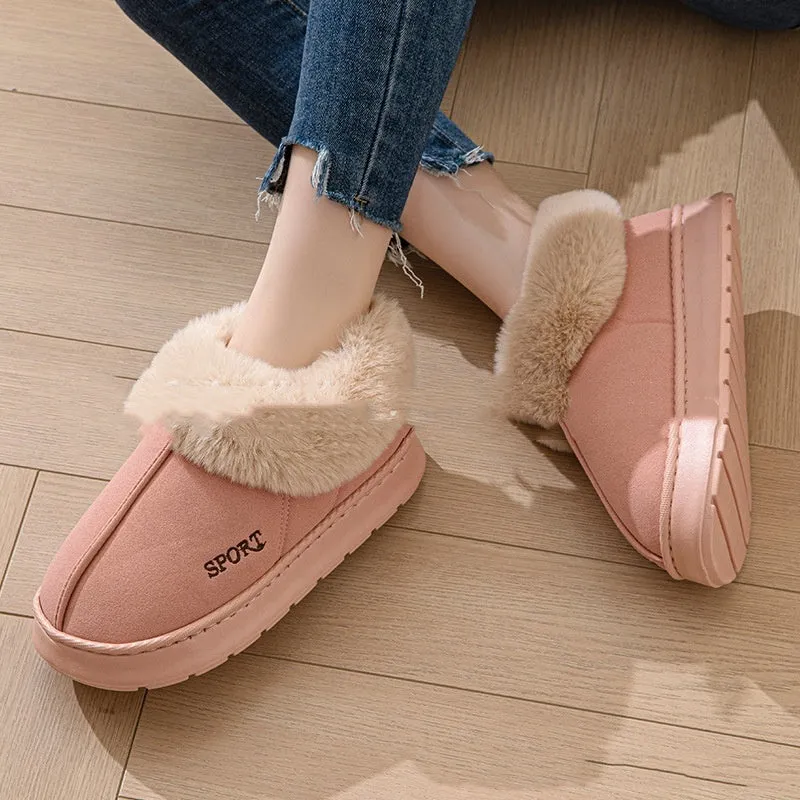 Women’s Lightweight Suede Air Cushion Slippers – Comfortable Flat Heel Sneakers