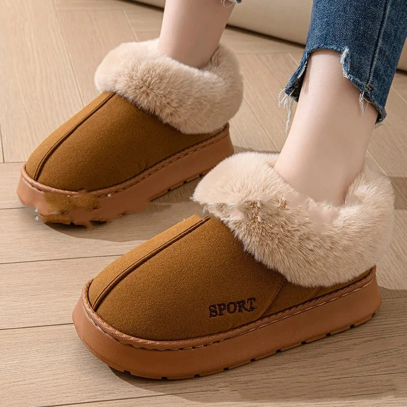 Women’s Lightweight Suede Air Cushion Slippers – Comfortable Flat Heel Sneakers